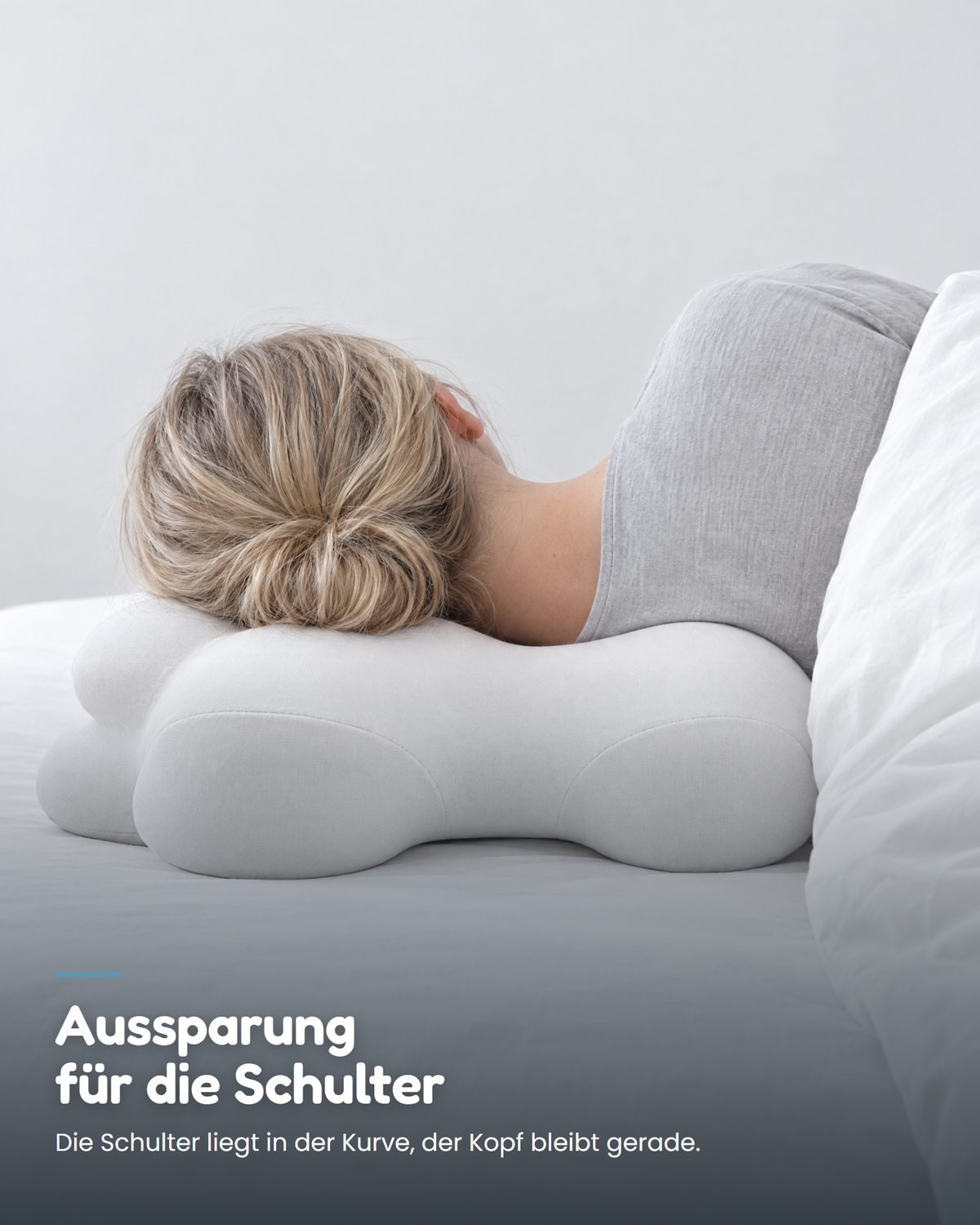 Kopfkissen Wolke: Aussparung für die Schulter