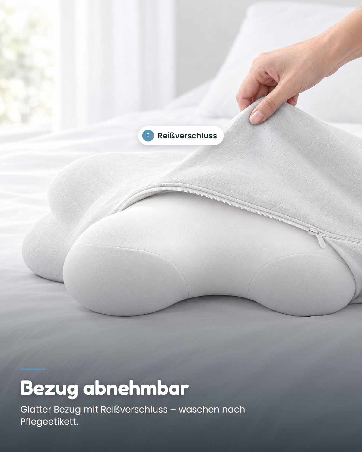 Kopfkissen Wolke: Bezug mit Reißverschluss abnehmbar